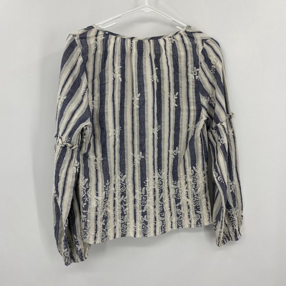 Misa Los Angeles Blue Striped Blouse Medium - Picture 4 of 8